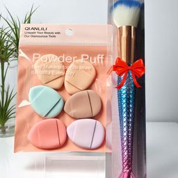 CHRONEX Set Of 7 Finger Mini Eye Puff With Face Brush-10