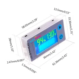 amiciSense 10-100V LCD Acid Lead Lithium Battery Capacity Indicator Voltmeter Monitor Display 100 V image 3