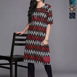 Anouk Rustic Women Pack of 4 Ethnic Motifs Printed Crepe Kurta-image-74
