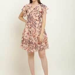 Mast & Harbour Women Printed Georgette Dress-picture-1