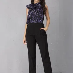 SEW Printed Basic Jumpsuit with Ruffles-0