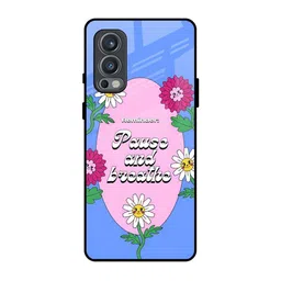 QRIOH Floral Printed Sleek & Lightweight Silicone Oneplus Nord 2 Glass Back Case-picture-21