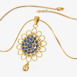 Joyalukkas Women 22KT Gold Elegant Floral Gemstone Pendant -5.89 g-picture-7