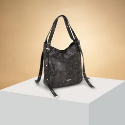Forever Glam by Pantaloons Colourblocked PU Oversized Structured Shoulder Bag with Cut Work-11