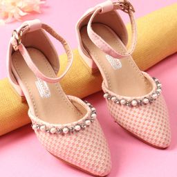 Cute Walk by Babyhug Bellies With Buckle Closure Pearl & Stud Embellishments- Pink-image-69