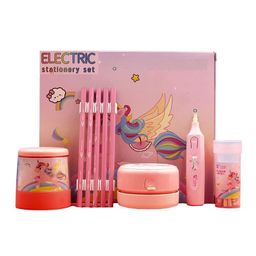FunBlast Unicorn Theme Electric Stationery Set - Pink-22