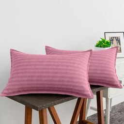 Kuber Industries Pillow Cover Cotton Pillow Cover Striped Pattern Pillow Cover Soft Pillow Cover for Home Pillow Cover for Bedroom Set of 2 Pink-2