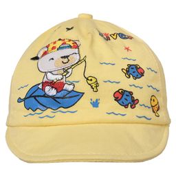 Kid-O-World Animal Embroidered Cotton  Cap -  Yellow-picture-22