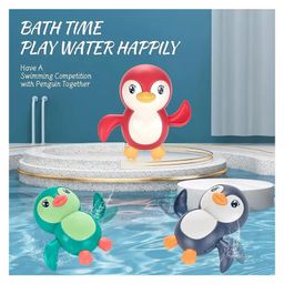 UNIQUEBUYIN Wind Up Swimming Floating Penguin Bath Toy Pack of 2 Multicolor- Any Color Can be ship.-25