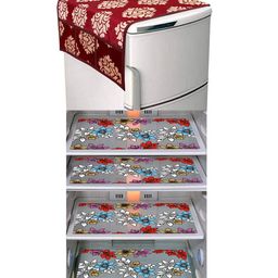 Dakshya Industries Fridge Top Cover and Fridge Mat Combo Set of 5-picture-22