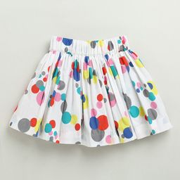 ZIP ZAP ZOOP Cotton Dots Printed Skirt - White-image-39