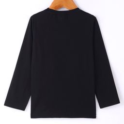 Lazy Bones Sinker Knit Full Sleeves T-Shirt With Text Print - Black image 2