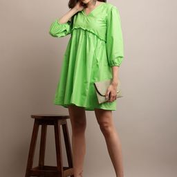 Houseofchic Puff Sleeve A-Line Dress-image-3