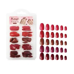 FEELHIGH 120-Pcs Press On Nail Tips Medium Round Artificial Nail Extensions-picture-41