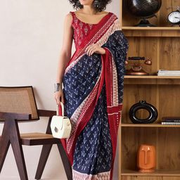 Mitera Ethnic Motifs Ready to Wear Ikat Saree-37