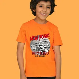 NUSYL Boys Graphic Printed Round Neck Cotton T-shirt-image-63