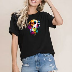 KAIDO Animal Printed Round Neck Drop-Shoulder Sleeves Cotton Oversized T-shirt-picture-8