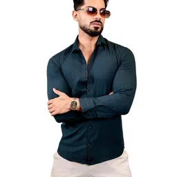 VORTEX Texture Spread Collar Slim Fit Shirt-picture-3