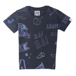 Gini and Jony Boys Conversational Printed Round Neck Cotton T-shirt-4
