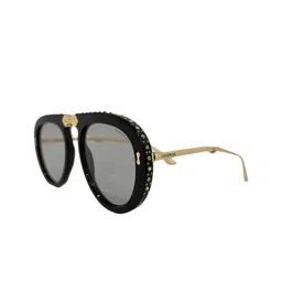 ZAADRAN Unisex Golden Black Transparent Foldable Aviator Sunglasses-50