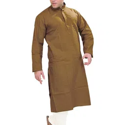Exotic India Men Solid Kurta with Pyjama-image-98