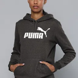 Puma Women Grey Printed Essentials Logo Full-Zip Hooded Sweatshirt-picture-19