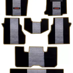 Elegant Edge Black And Beige Carpet Car Mat Compatible With Tata Safari 2021 6 Seater Manual-image-91