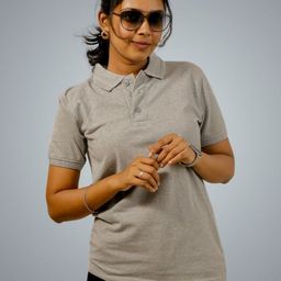 BlendCulture Women Polo Collar Applique T-shirt-image-86