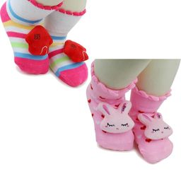 NESKA MODA 6 To 12 Months Baby Set Of 2 Pair Cotton Anti Slip Face Ankle Socks/ Booties-image-91