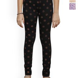 BAESD Girls Pack Of 3 Printed Pure Cotton Ankle Length Leggings-image-90