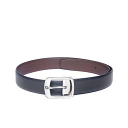 Louis Philippe Men Black & Coffee Brown Solid Reversible Leather Belt-picture-16
