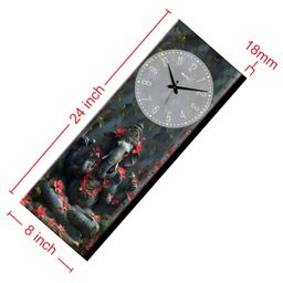 OLIVE TREE Green & Red Printed Analogue Rectangular Wooden Wall Clock image 5