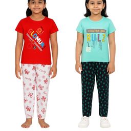 Veecap Girls Pack Of 2 Pyjama Set-image-31