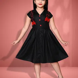 FT fashion Girls Black Fit & Flare Dress-image-51