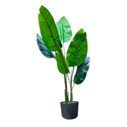 Kayra Decor Artificial Banana Leaves Plant Tree Plant with Pot Decor Big Size (Green, 1 Piece) 4 Ft-image-61