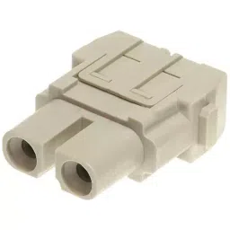 Harting Heavy Duty Connector Inserts / Modules RECTANGULAR INSERT, RECEPTACLE, 2 POSITION, SCREW, 09140022702-23