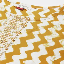 Readiprint Fashions Abstract Printed Mirror Work Kurta with Trousers & Dupatta image 2