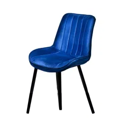 Zidle Helium Wooden & Velvet Solid Wood Dining Chair Helium Velvet 83.82X50.8 cm Blue for Dining & Kitchen-image-65