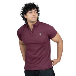 Athflex Men's Regular Fit Half Sleeve Pique Polo T-Shirt,  Small  Deep Wine -image-43