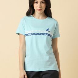 Allen Solly Woman Graphic Printed Round Neck Pure Cotton T-shirt-picture-8