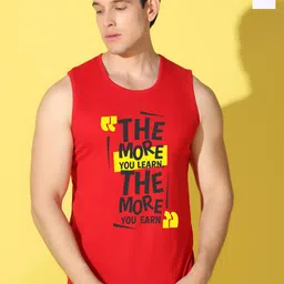 WOOSTRO Pack Of 2 Printed Pure Combed Cotton Gym VestsVWS26(MORE RED)(MORE WHITE)-28