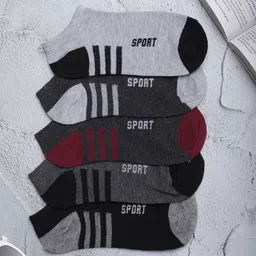 Zalima Men Pack Of 5 Cotton Ankle-Length Socks-28