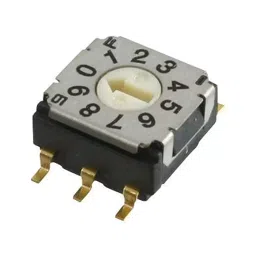 NIDEC COMPONENTS Rotary Code Sw, 10Pos, Bcd, 0.1A, 5V, SH-7010TB-31