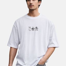 glitchez Graphic Printed Relaxed Fit Pure Cotton T-shirt-image-97