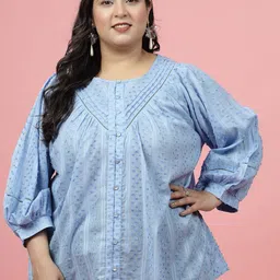 EVERYDAY by ANI Puff Sleeve Cotton Top-image-95