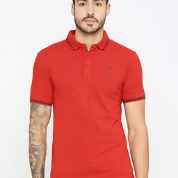 Being Human Men Red Polo Collar T-shirt-image-52