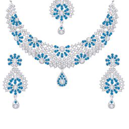 Atasi International Silver-Plated Crystal Studded Jewellery Set-image-69