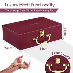 Kuber Industries Maroon Set of 1 Regular Jewellery Organiser Organisers image 4