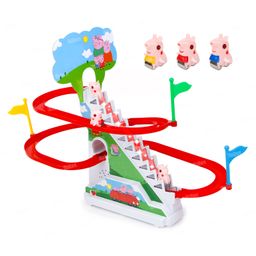 Fiddlerz Pig Sliding Track Toys for Kids Small Pigs Stair Climbing Toys for Kids with Lights and Music - 3 Cartoon Pigs Included-26