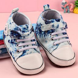 Babyoye Printed Booties with Velcro & Lace Closure - Navy-image-69